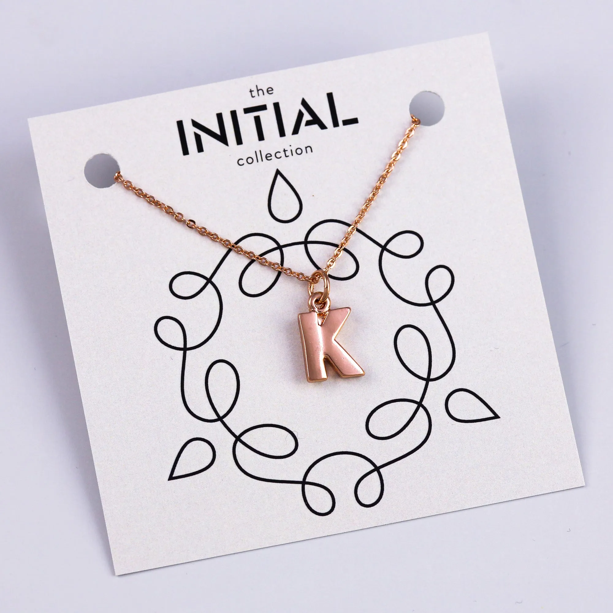 Rose Gold Initial Necklace