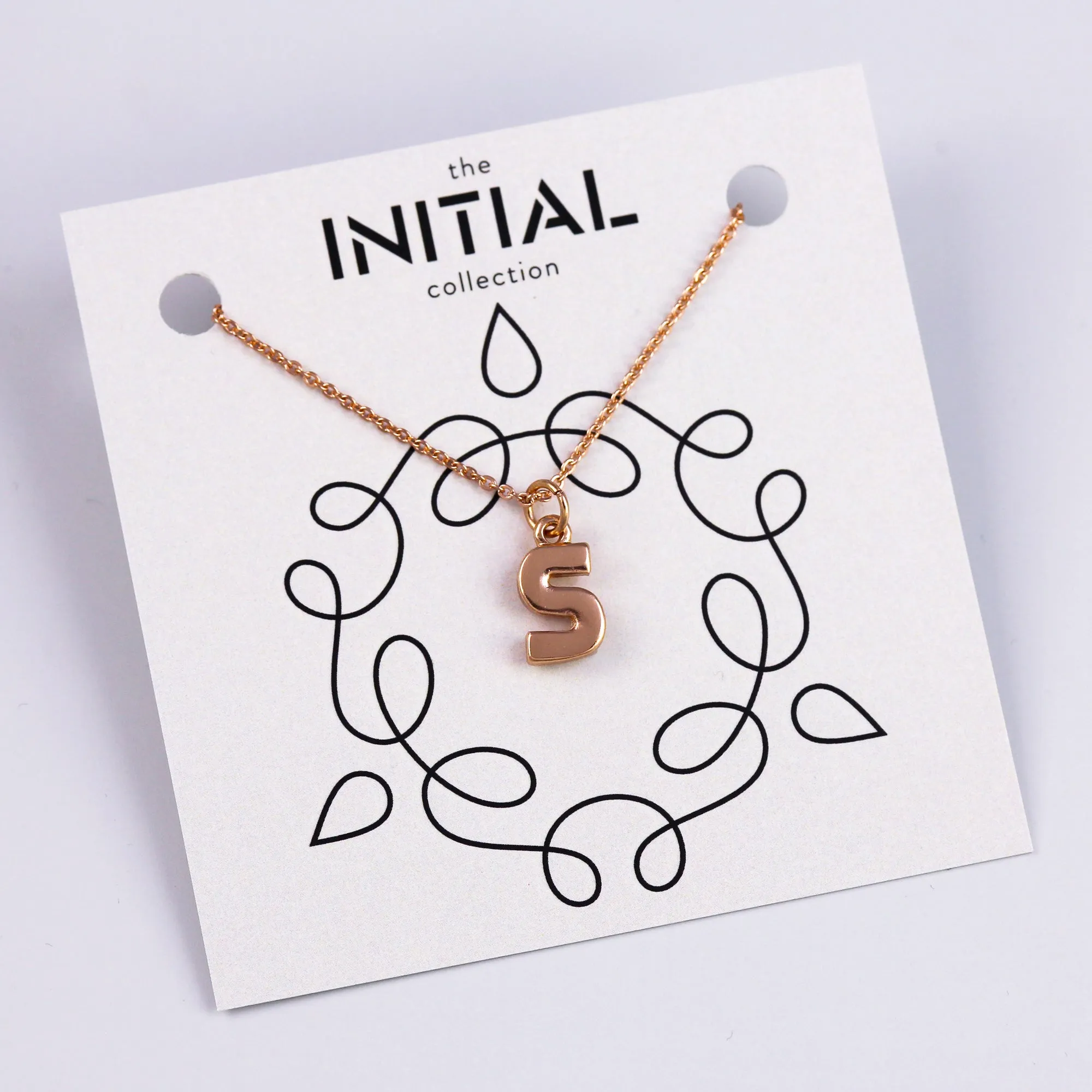 Rose Gold Initial Necklace