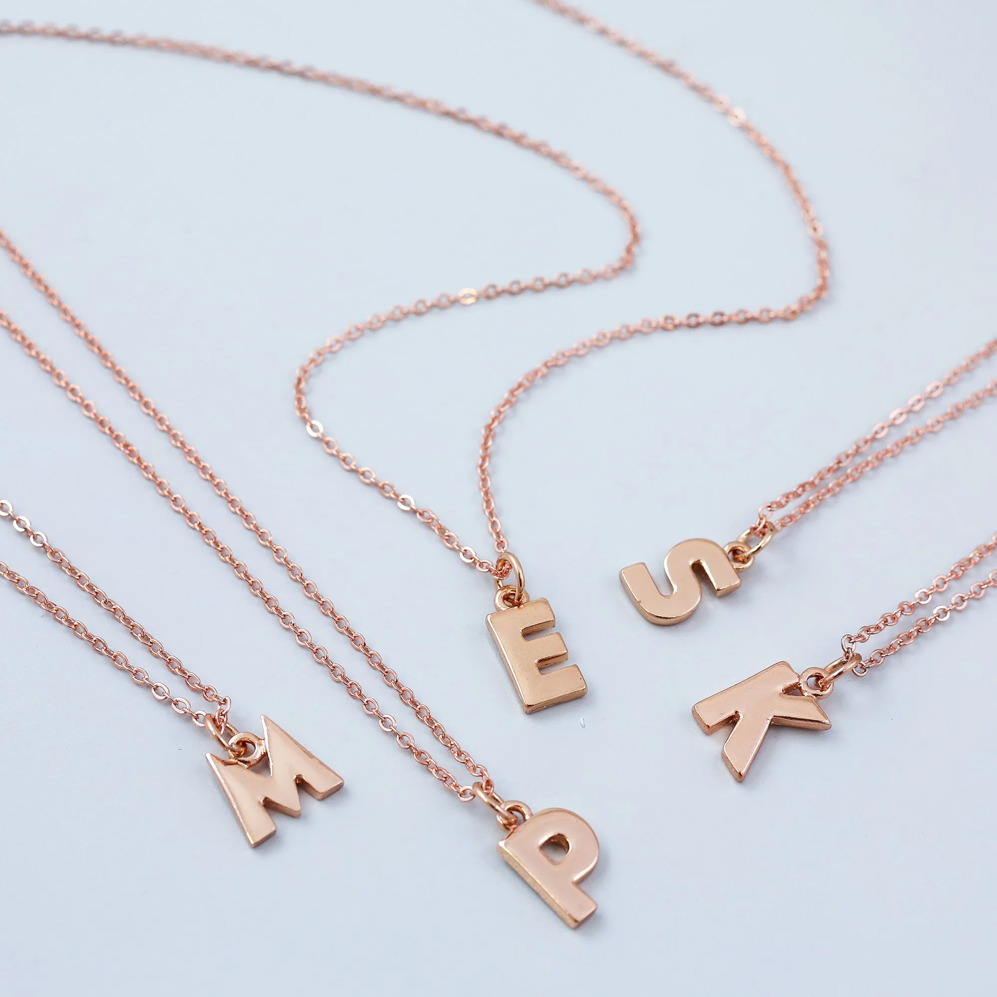 Rose Gold Initial Necklace