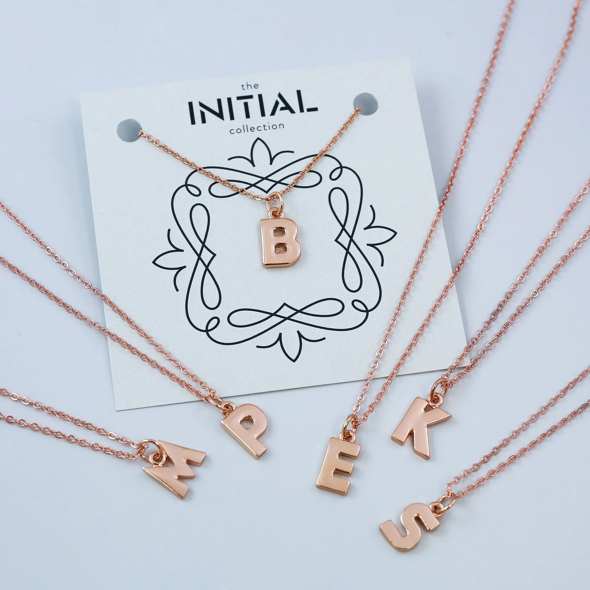 Rose Gold Initial Necklace