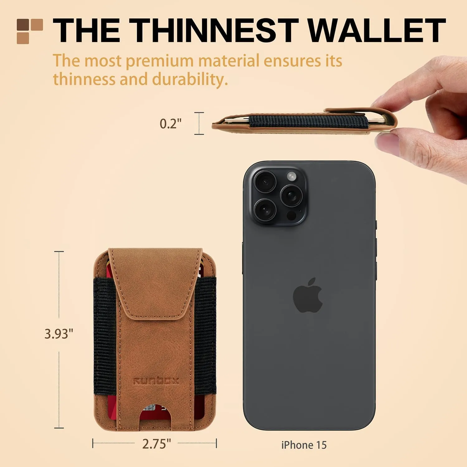 RUNBOX Wallet for Men 6-8 Cards With ID Window RFID Blocking Wallet Credit Card Holder Minimalist Front Pocket Gifts Ideal Choice