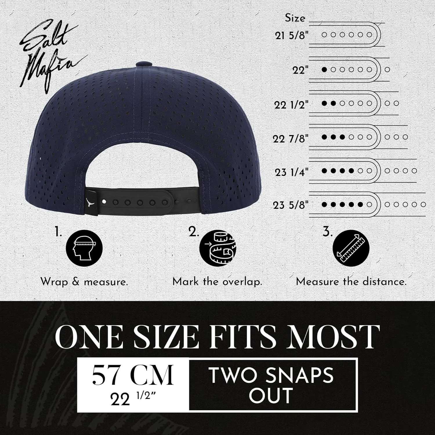 Salt Mafia Flat Brim Waterproof Hats for Men - Performance Snapback Surfer Hat