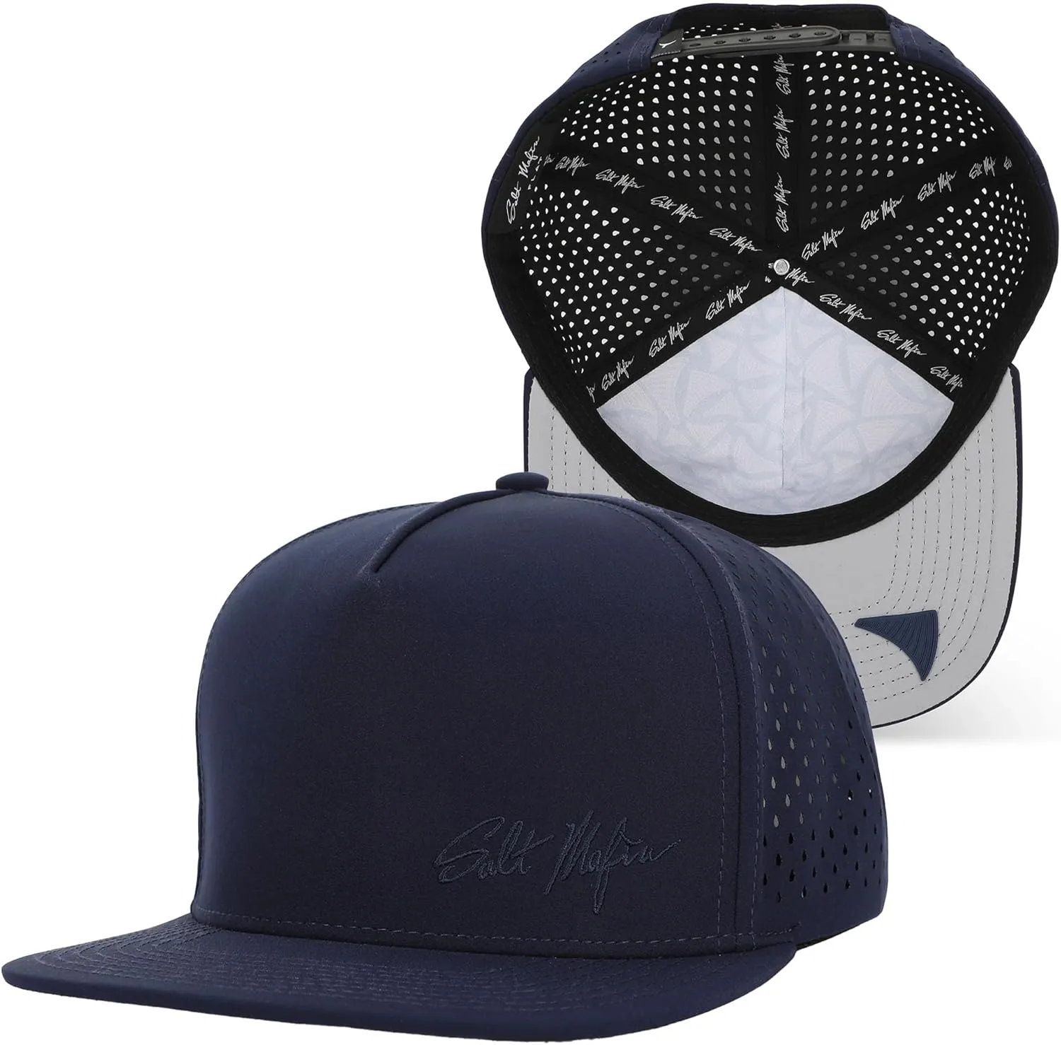 Salt Mafia Flat Brim Waterproof Hats for Men - Performance Snapback Surfer Hat