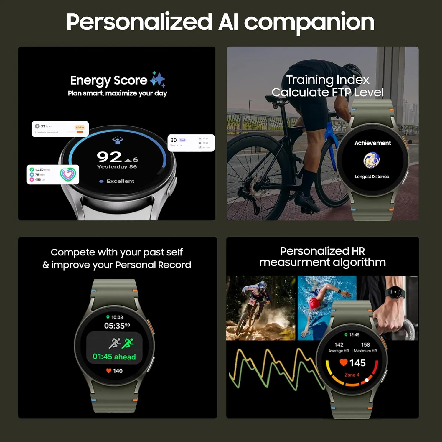Samsung Galaxy Watch 7 (40mm, Green, BT) with 3nm Processor | Dual GPS | Sapphire Glass & Armour Aluminum | 5ATM & IP68 | HR, SpO2, BP & ECG Monitor