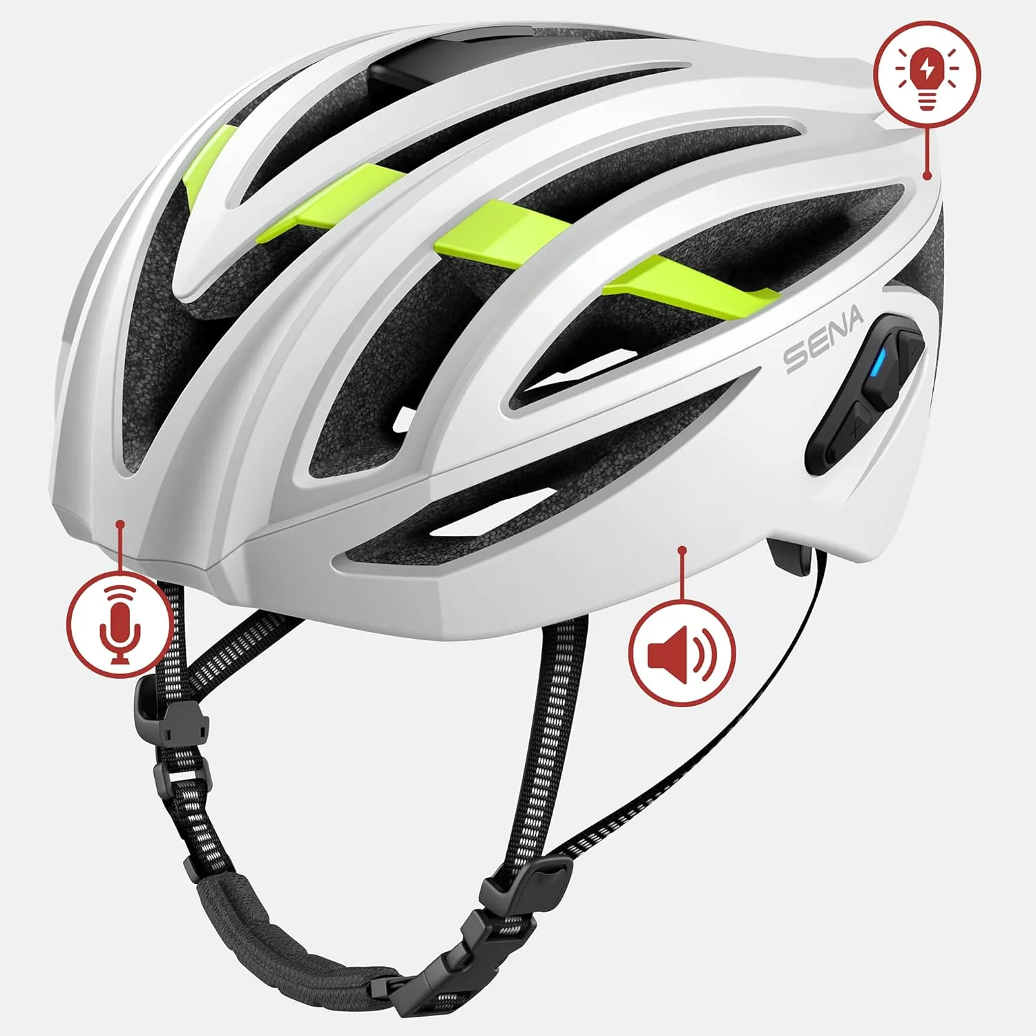 Sena R2 / R2 EVO / (Alexa Built-in) only R2X, Smart Bluetooth and Mesh Intercom Communications Road Cycling Helmet