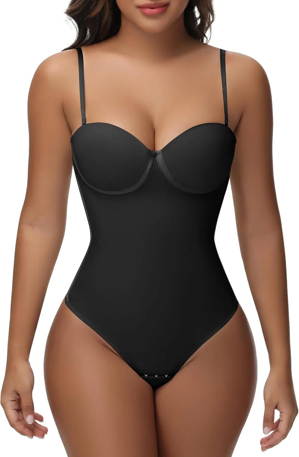 SHAPSHE Strapless Shapewear Corset Bodysuit Tops for Women Tummy Control V Neck Thong Body Shaper Going Out Outfits