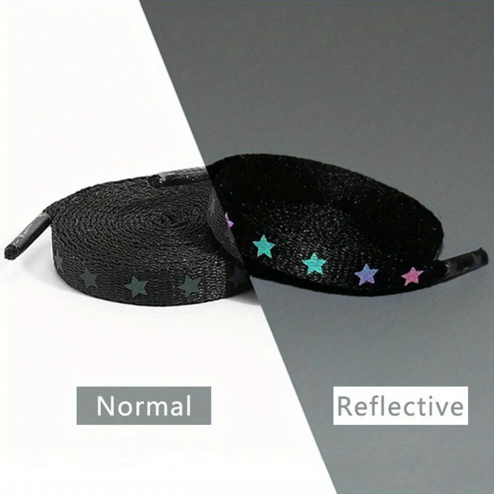 shoelaces luminous reflective holographic usa starry night reflective laces ✈️ free.shipping