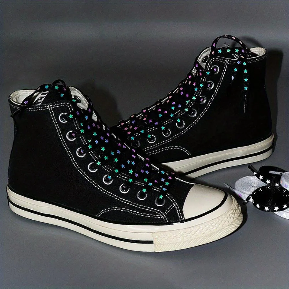 shoelaces luminous reflective holographic usa starry night reflective laces ✈️ free.shipping