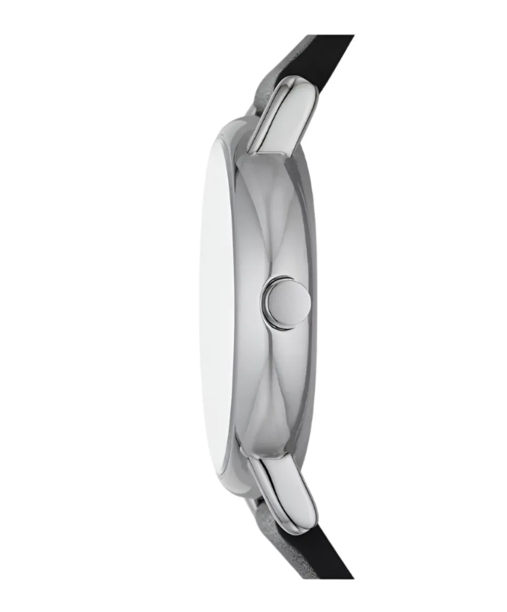 Skagen Signatur Lille Black Leather White Dial Watch SKW3120