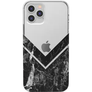 Sleek and Simple | Black Marble V Clear Case