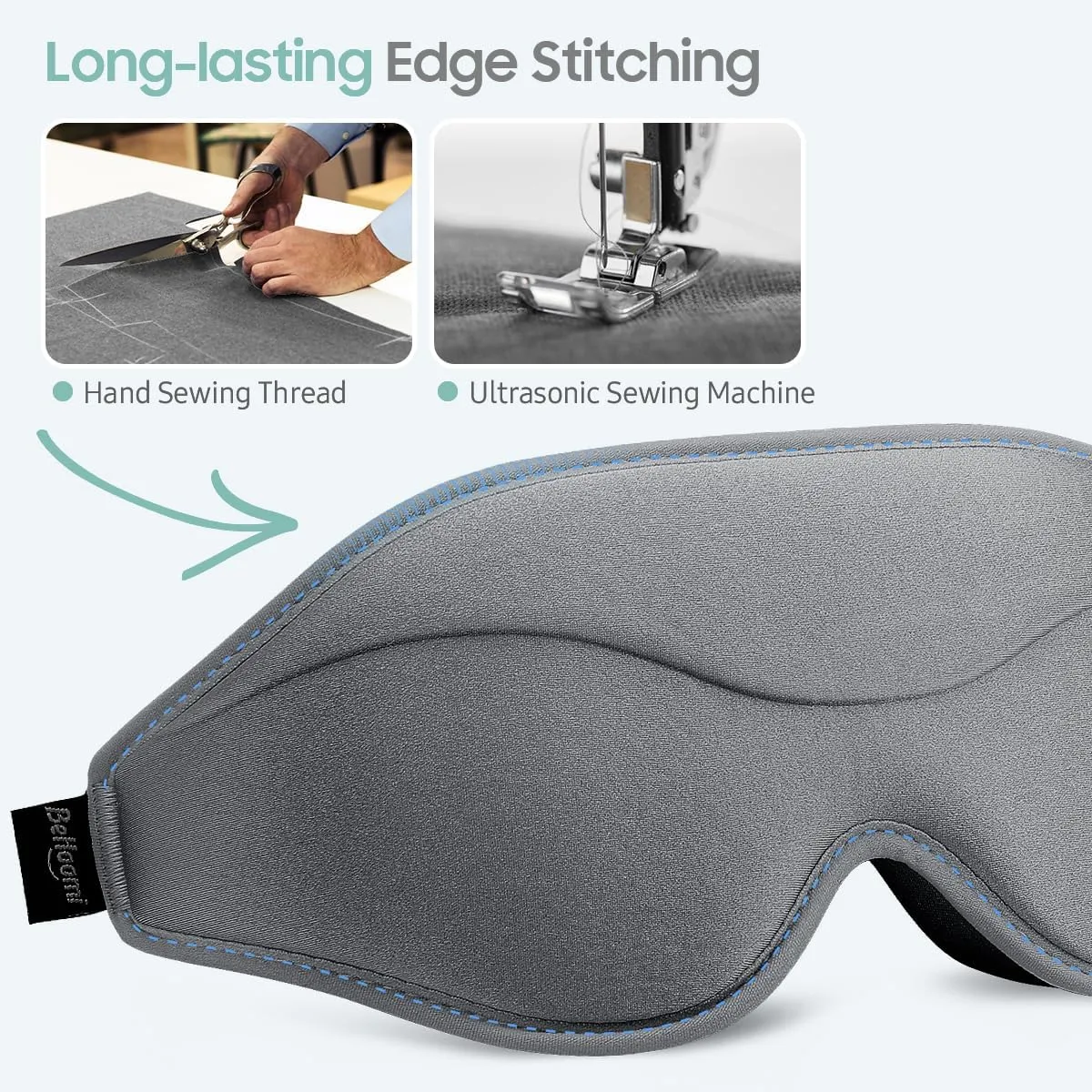 Sleep Mask, Premium Eye Mask for Sleeping, Completely Blackout, Superior Soft Comfort, Upgraded 3D Ergonomic Designed Sleeping Mask for Home, Office, Travel, Meditation, Yoga, Grey