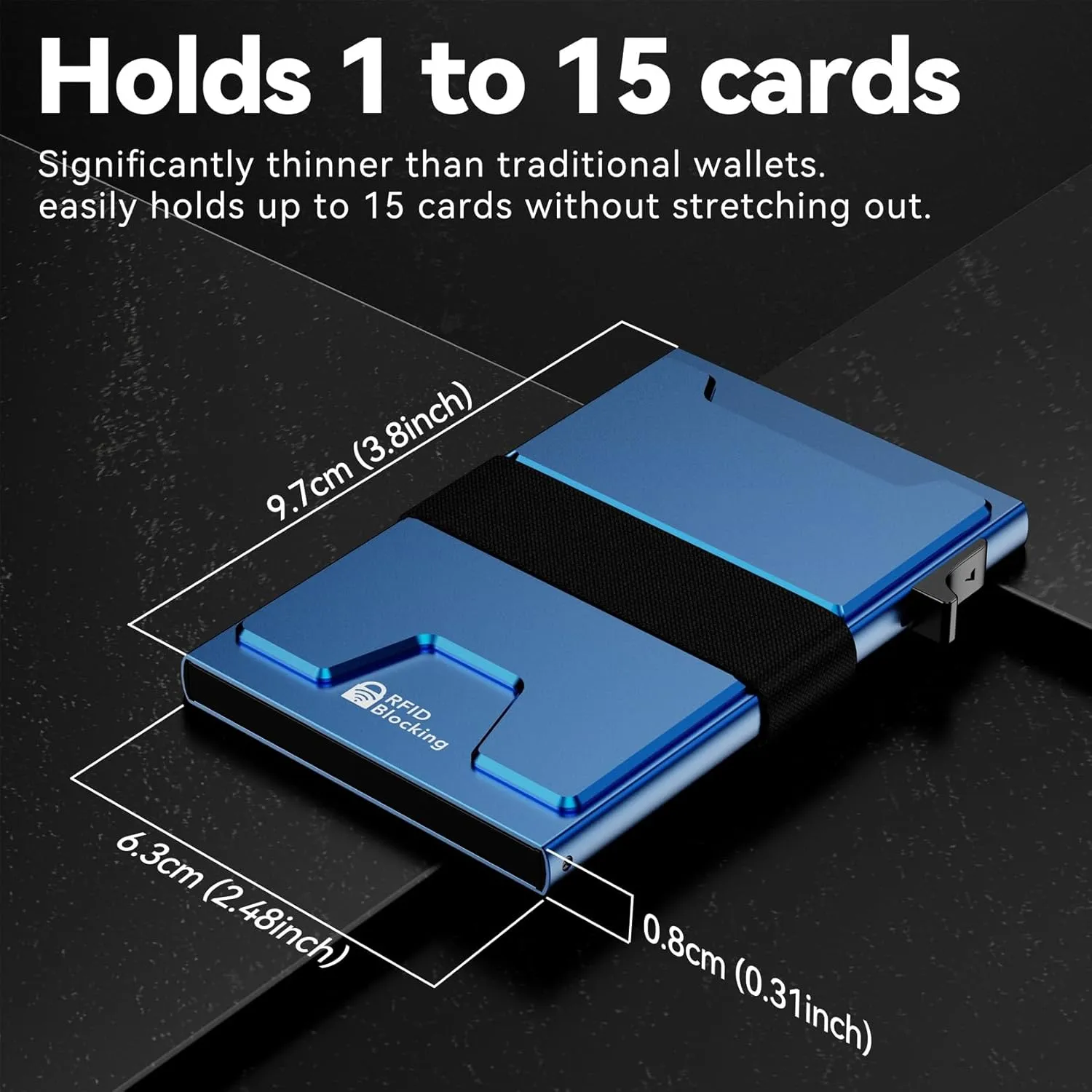 Smart Card Wallet for Men Slim: Minimalist Wallet For Men - RFID Blocking Pop Up Front Pocket Wallet, Metal Wallet 11 Card Holder