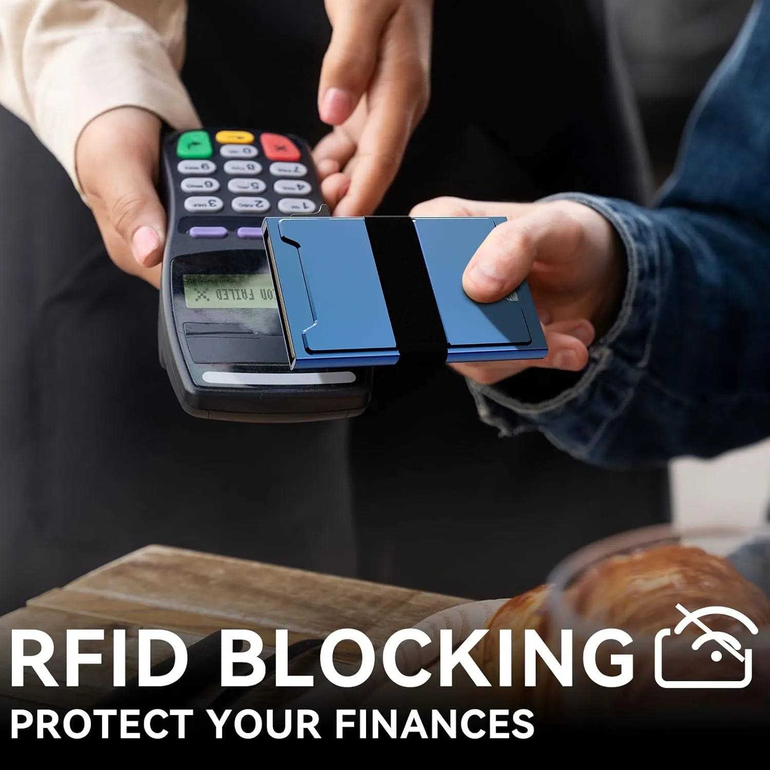 Smart Card Wallet for Men Slim: Minimalist Wallet For Men - RFID Blocking Pop Up Front Pocket Wallet, Metal Wallet 11 Card Holder