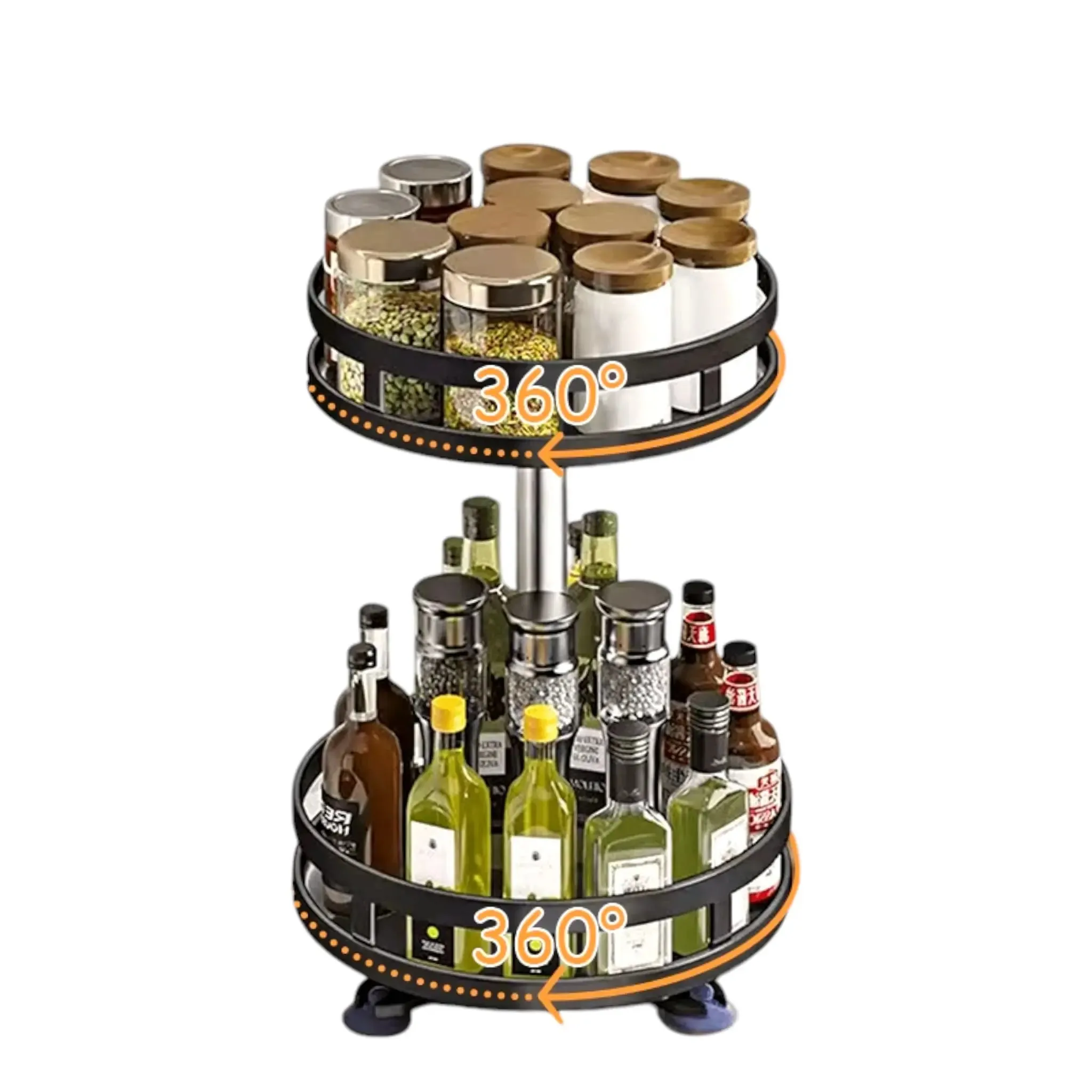 Spice Organizer – 360° Rotatable Rack for Kitchen Storage
