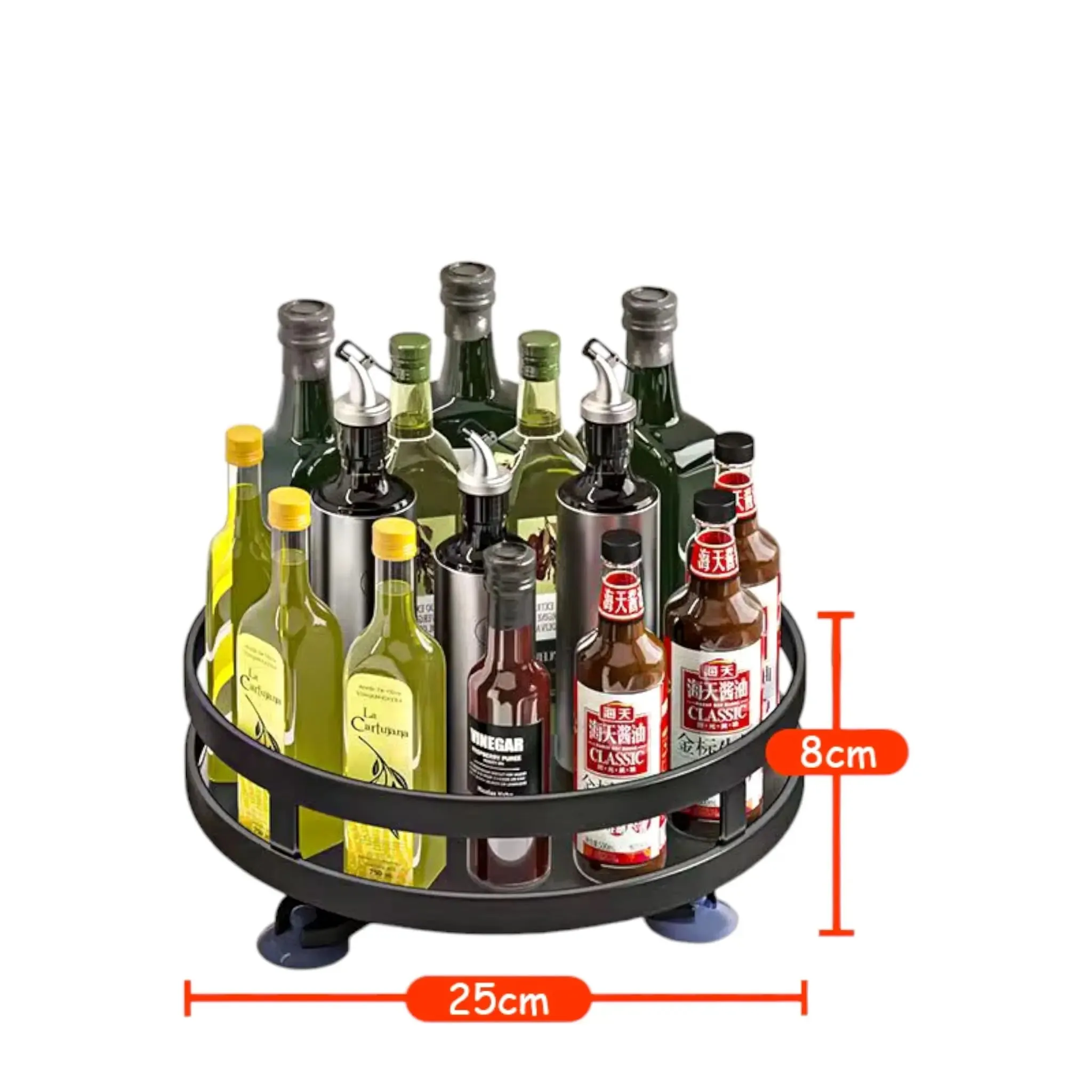 Spice Organizer – 360° Rotatable Rack for Kitchen Storage