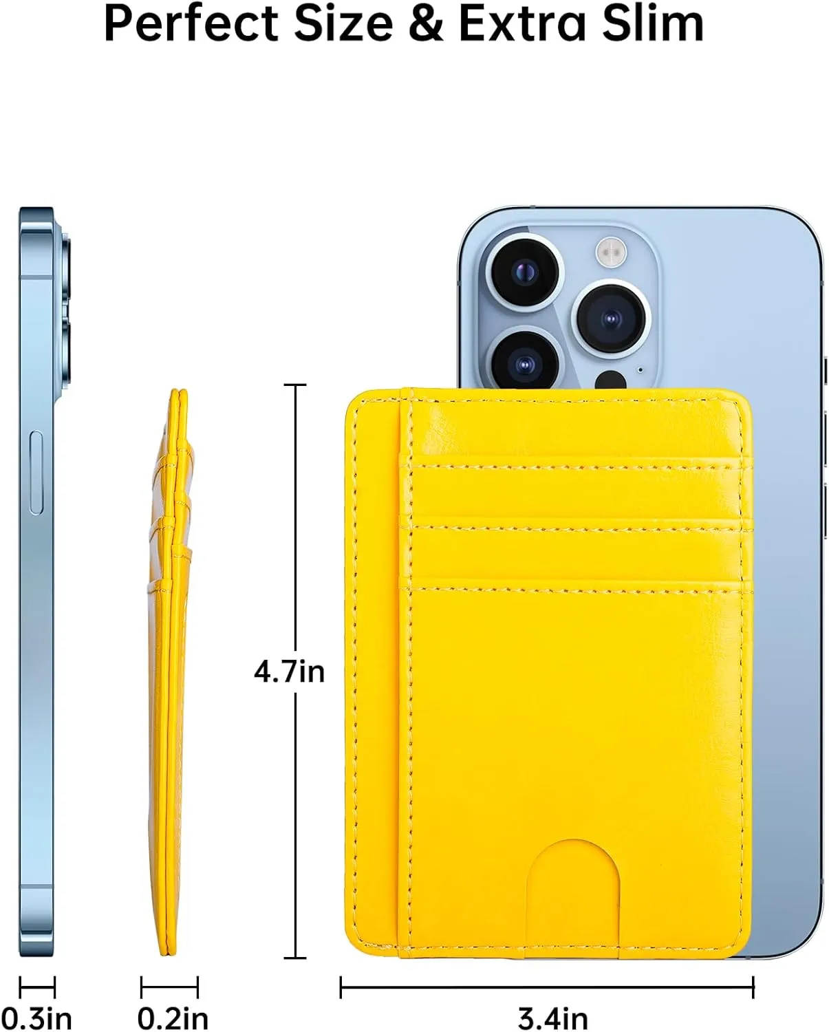 Teskyer Slim Wallet for Men, Minimalist Front Pocket RFID Blocking Leather Wallet Credit Card Holder for Men & Women