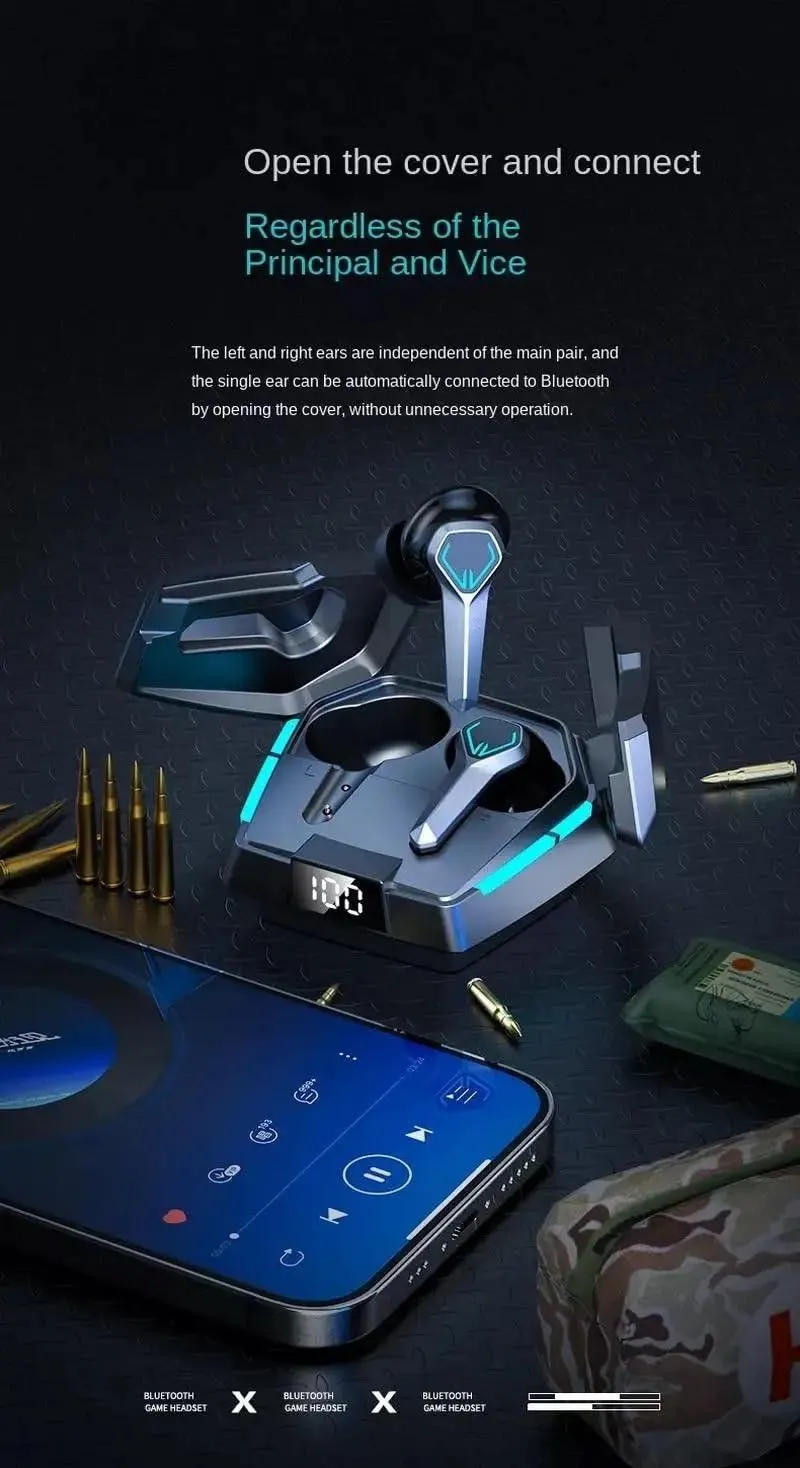  TUTT JX10 TWS Wireless Earbud  Gaming BT 5.3 | Headset Sport LED Display | Noise Cancelling  Earphones  for Pro Gamers