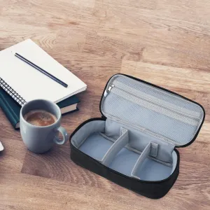 Urbane Home Travel Organizer for Electronic Accessories|Multipurpose Pouch|Adapter, Cable, Gadget Organizer|Two Comparment with Zipper (Black)