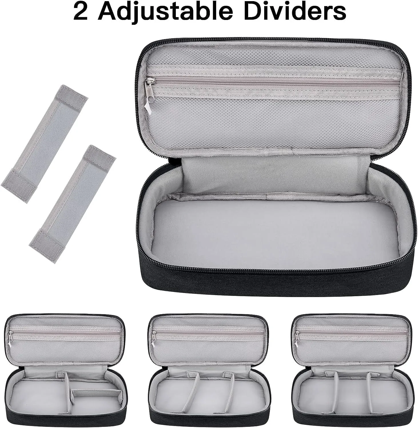 Urbane Home Travel Organizer for Electronic Accessories|Multipurpose Pouch|Adapter, Cable, Gadget Organizer|Two Comparment with Zipper (Black)