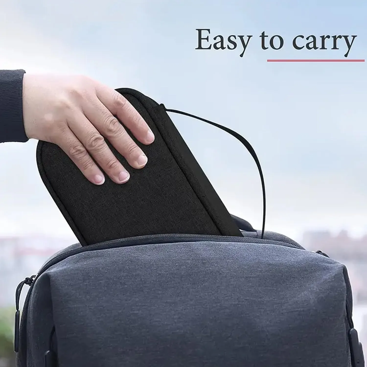 Urbane Home Travel Organizer for Electronic Accessories|Multipurpose Pouch|Adapter, Cable, Gadget Organizer|Two Comparment with Zipper (Black)