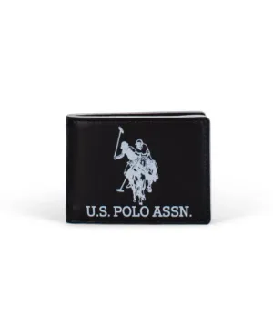 US POLO ASSN. MEN COSTALEGRE HORIZ WALLET LEATHER IN NAVY