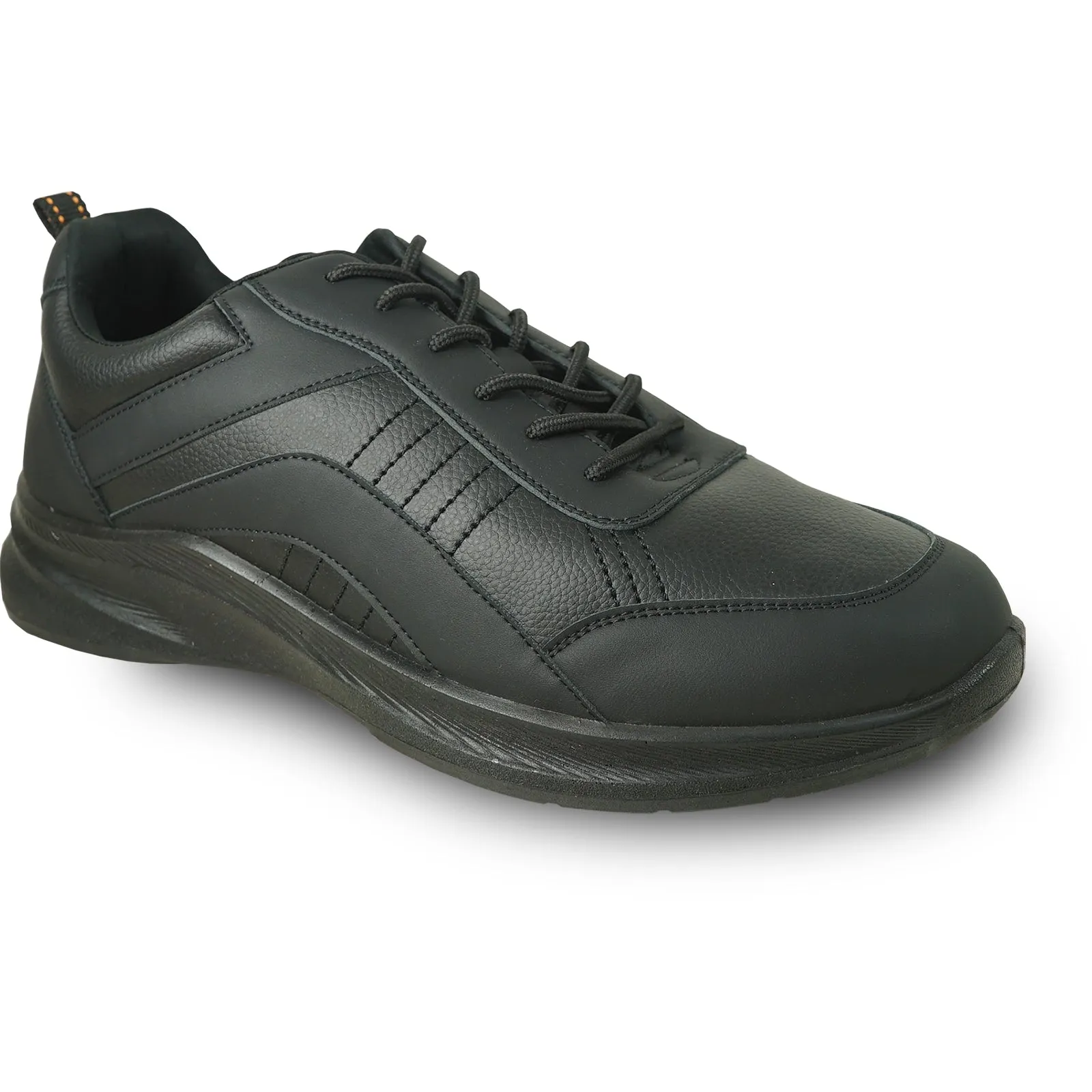 VANGELO Men Slip Resistant Shoe JIMMY-4 Black - Wide Width Available