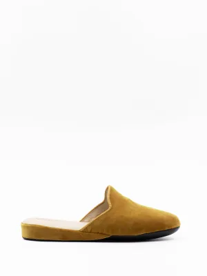 Velvet slippers in yellow