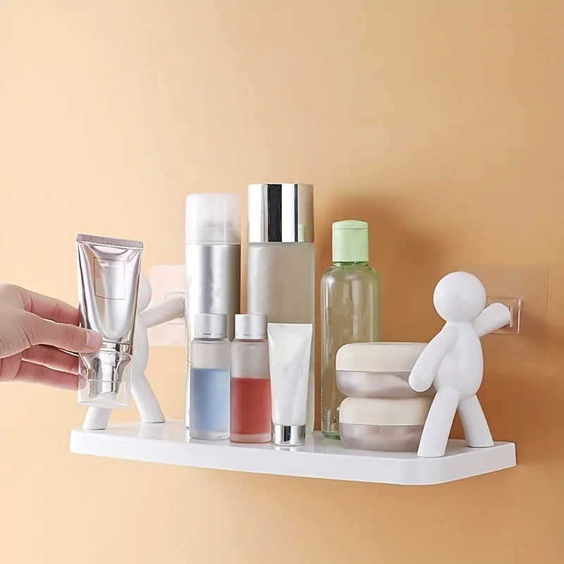 Versatile Storage Shelf Compact Cute and SelfAdhesive Bathroom Organizer