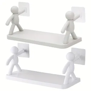 Versatile Storage Shelf Compact Cute and SelfAdhesive Bathroom Organizer