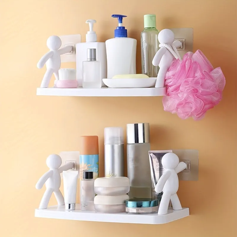 Versatile Storage Shelf Compact Cute and SelfAdhesive Bathroom Organizer