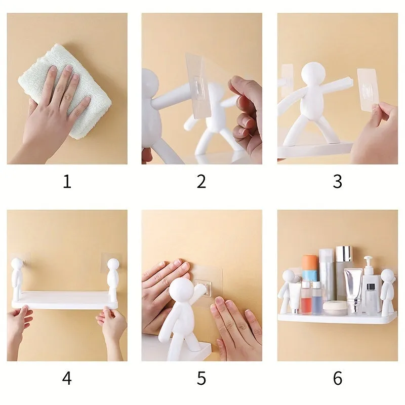 Versatile Storage Shelf Compact Cute and SelfAdhesive Bathroom Organizer