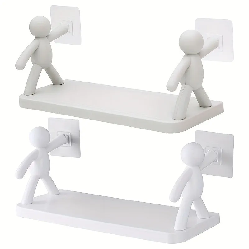 Versatile Storage Shelf Compact Cute and SelfAdhesive Bathroom Organizer