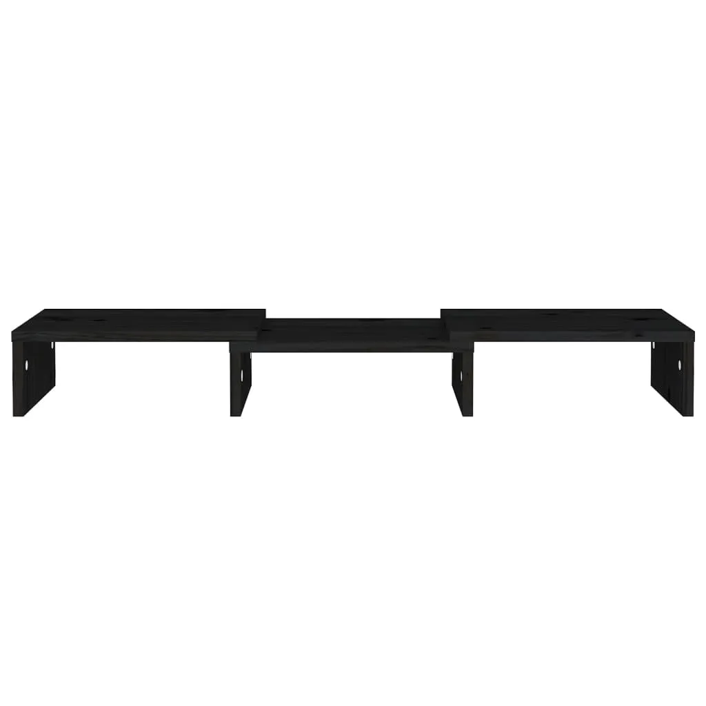 vidaXL Monitor Stand, Solid Wood Pine, 23.6"x9.4"x4.1", Black