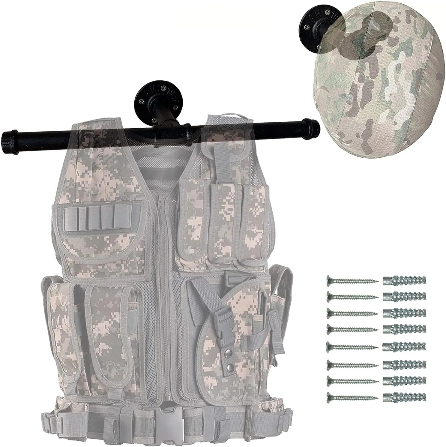 Wall Mount Hanger Holder Iron Tactical Gear for Training Vest,Armor Breastplate Helmet Organizer