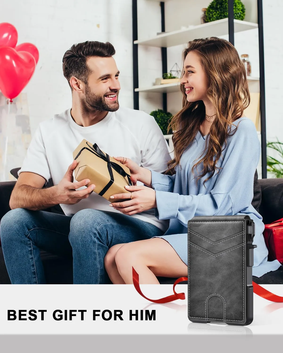 Wallet for Men, Mens Minimalist Wallet 9-13 Cards, Slim Compact Wallet with Money Clip & ID Window, RFID Blocking Smart Pop Up Card Wallet, Metal Aluminum Credit Card Holder Bifold Wallet