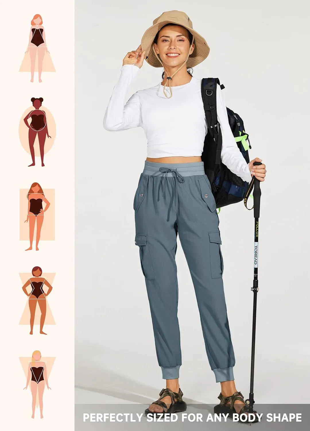 Willit Women's Hiking Pants Cargo Joggers Lightweight Quick Dry Athletic Workout Travel Casual Pants Pockets