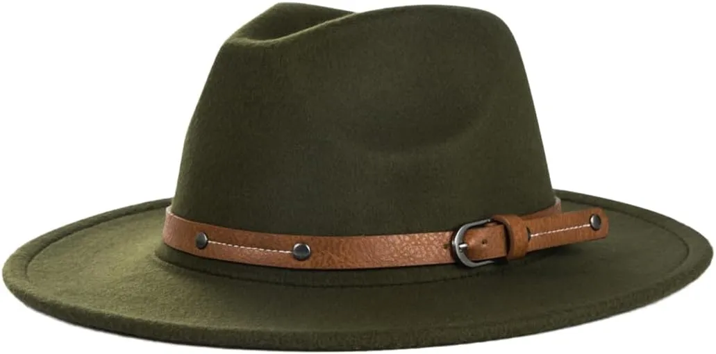 Women Wide Brim Woolen Fedora Hat Men Gentleman Lady British Style Jazz Church Panama Hat