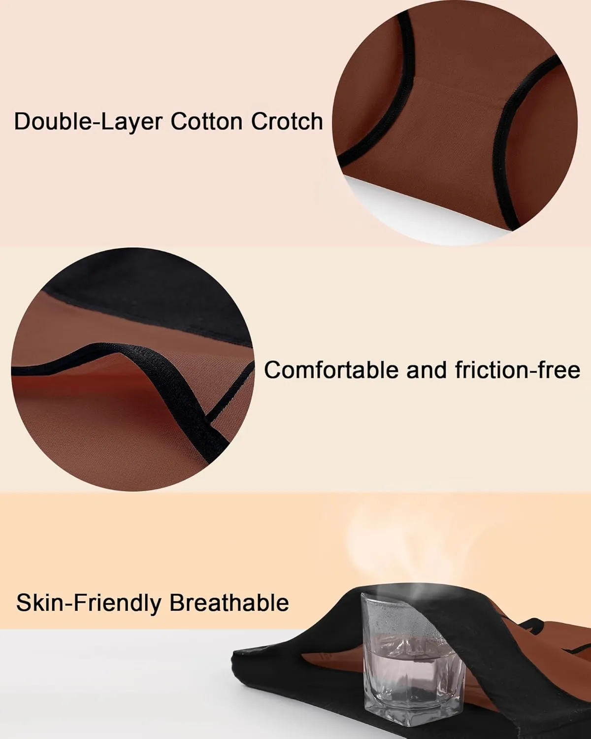 Women's Cotton Underwear High Waisted Postpartum Underwear Soft Stretch Panties Full Coverage Briefs 5 Pack