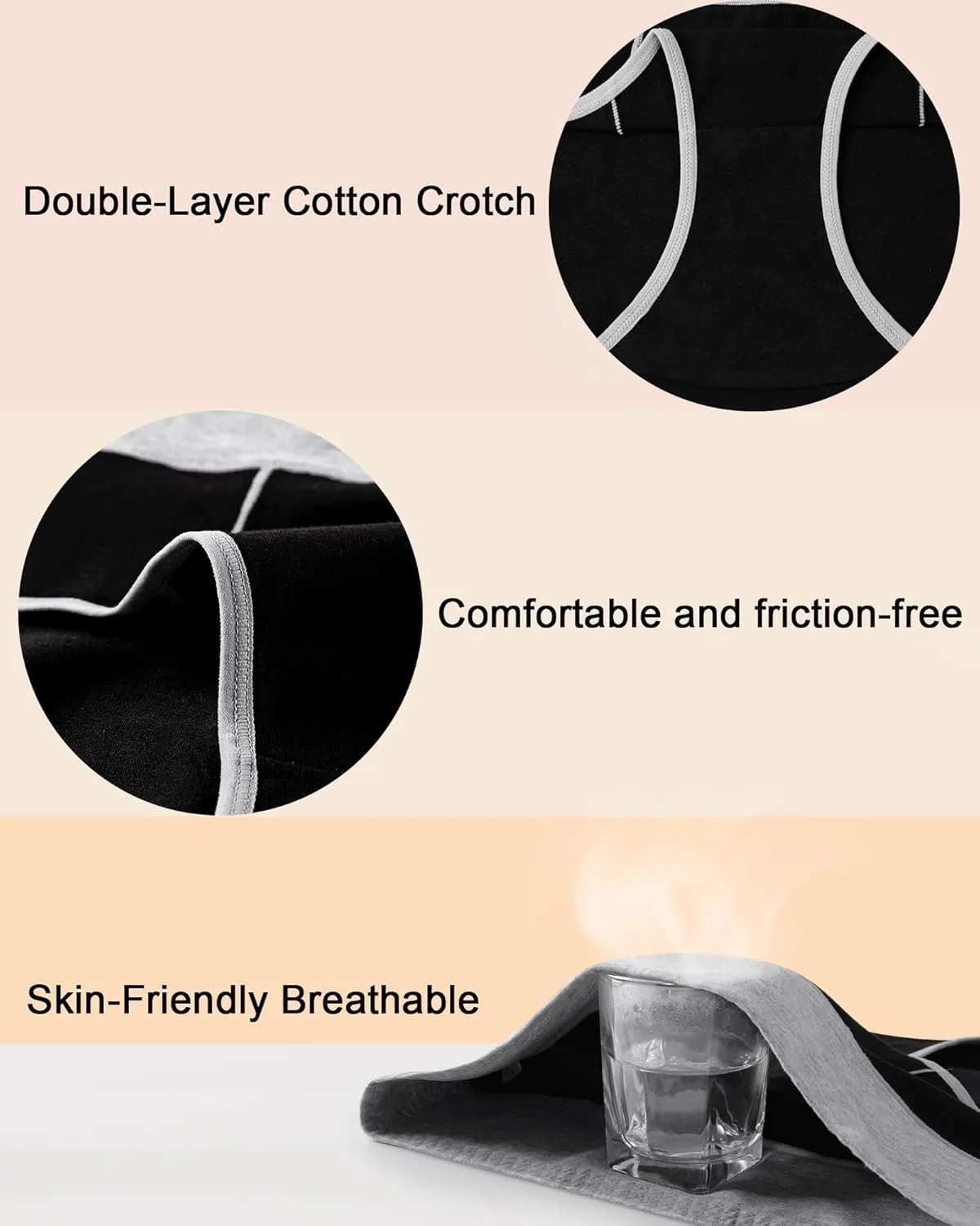 Women's Cotton Underwear High Waisted Postpartum Underwear Soft Stretch Panties Full Coverage Briefs 5 Pack