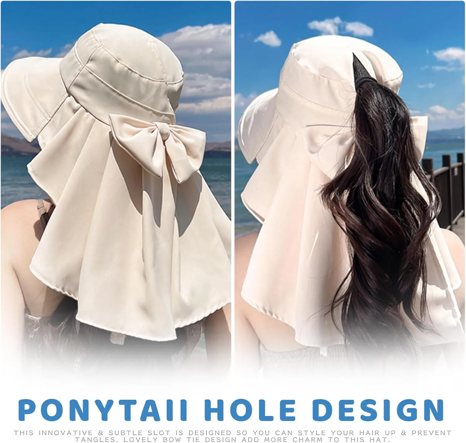 Womens Sun Hat UPF 50  Wide Brim Gardening Hat with Neck Flap