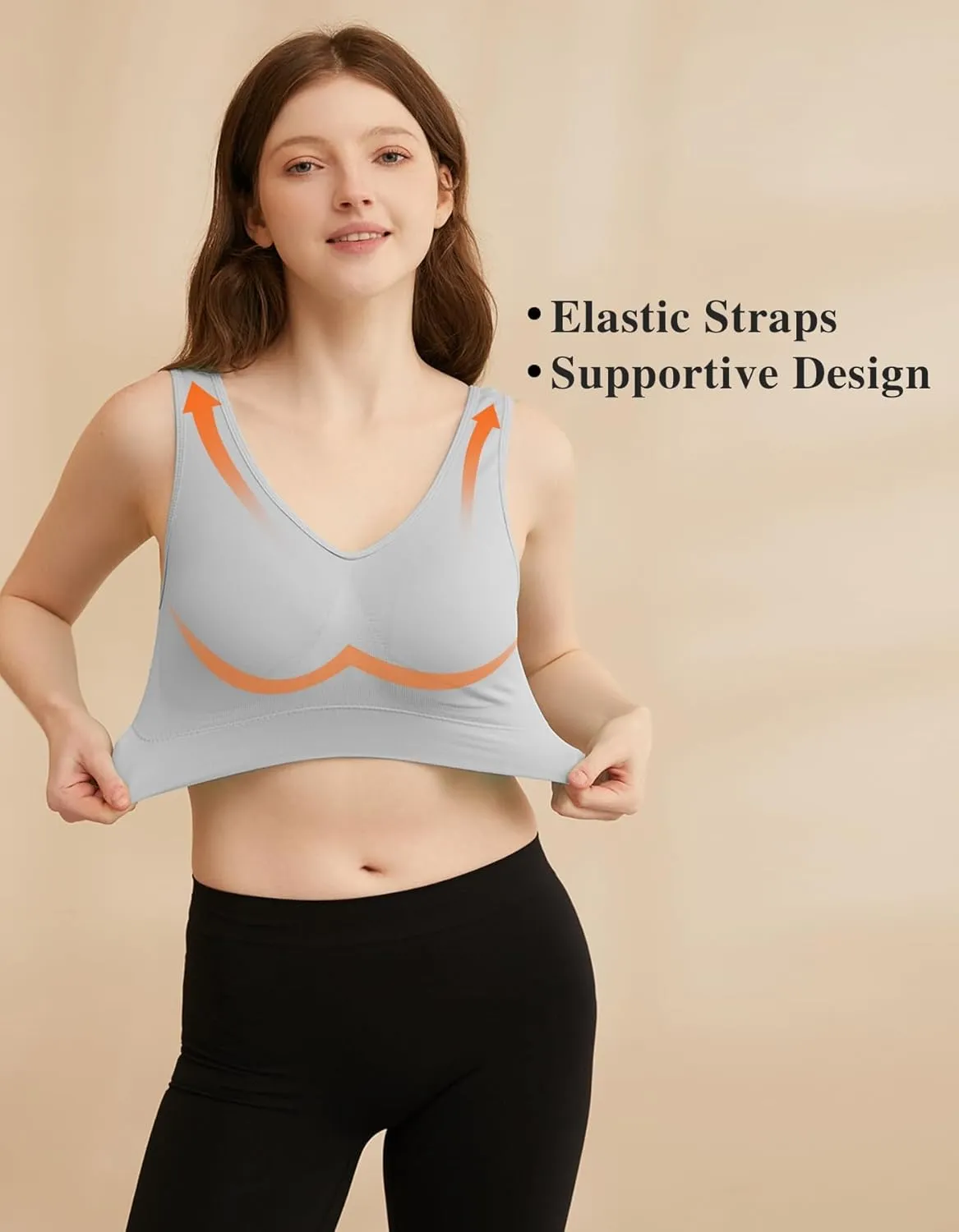 YADIFEN 3 Pack Womens Sports BrasWireless Comfortable Seamless Sleep Yoga Sports Bras for Women with Removable Pads