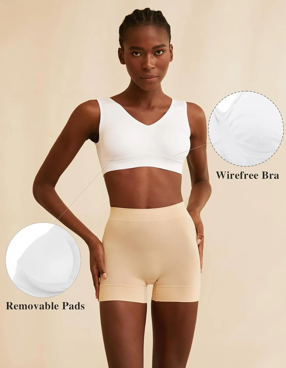 YADIFEN 3 Pack Womens Sports BrasWireless Comfortable Seamless Sleep Yoga Sports Bras for Women with Removable Pads