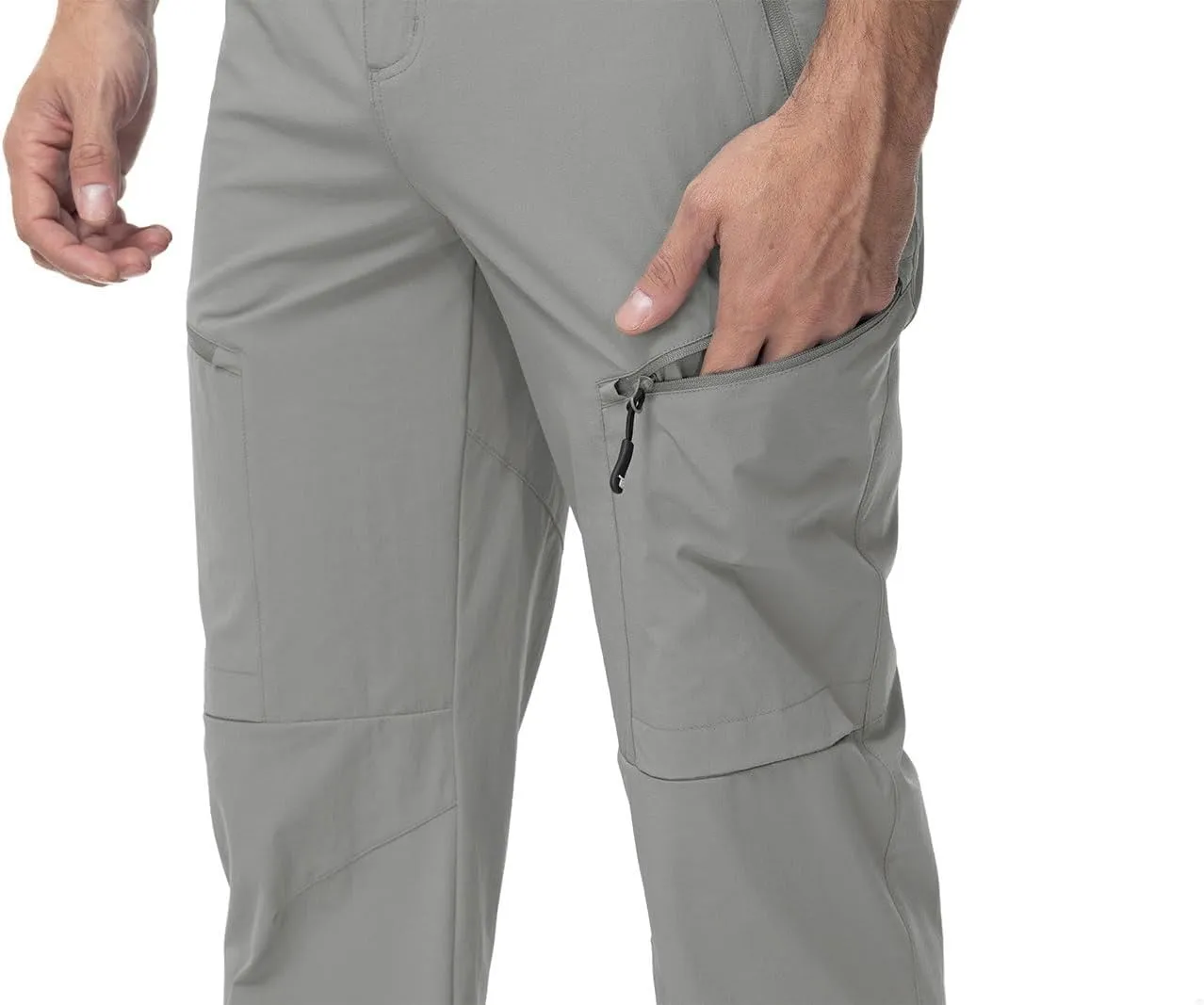 YSENTO Men's Cargo Hiking Pants Lightweight 5 Zipper Pockets Stretch Quick Dry Camping Fishing Travel Pants