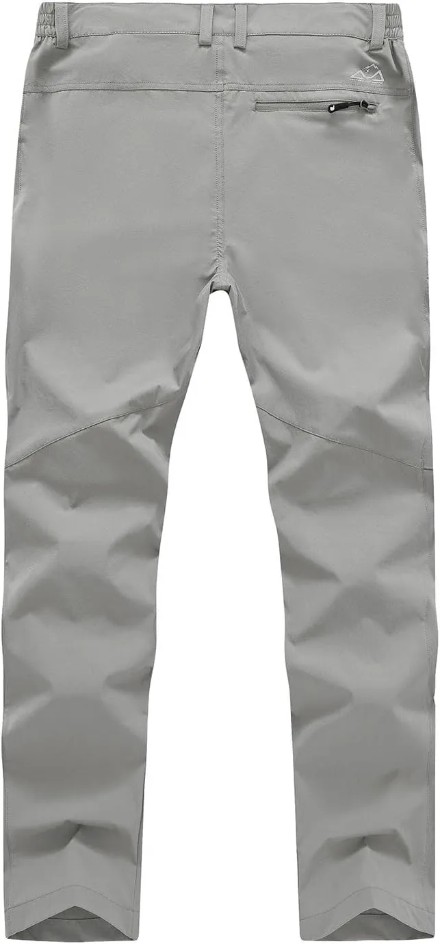 YSENTO Men's Cargo Hiking Pants Lightweight 5 Zipper Pockets Stretch Quick Dry Camping Fishing Travel Pants